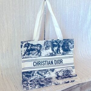 Dior Blue and White Tote Bag